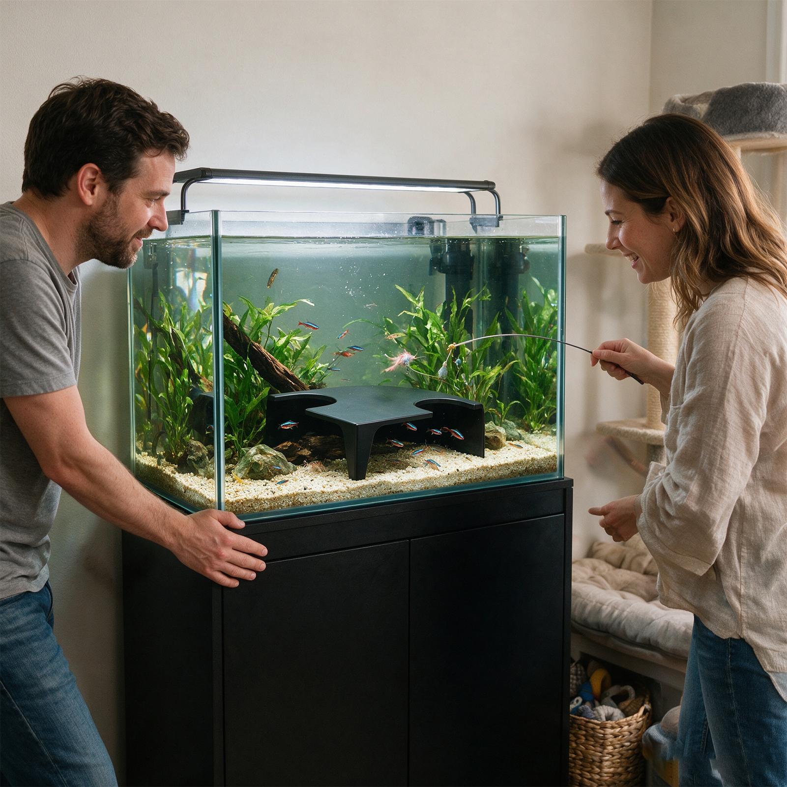 Non Planted Aquarium Fish - Mała, dwustronna, antypoślizgowa dekoracja do terrarium